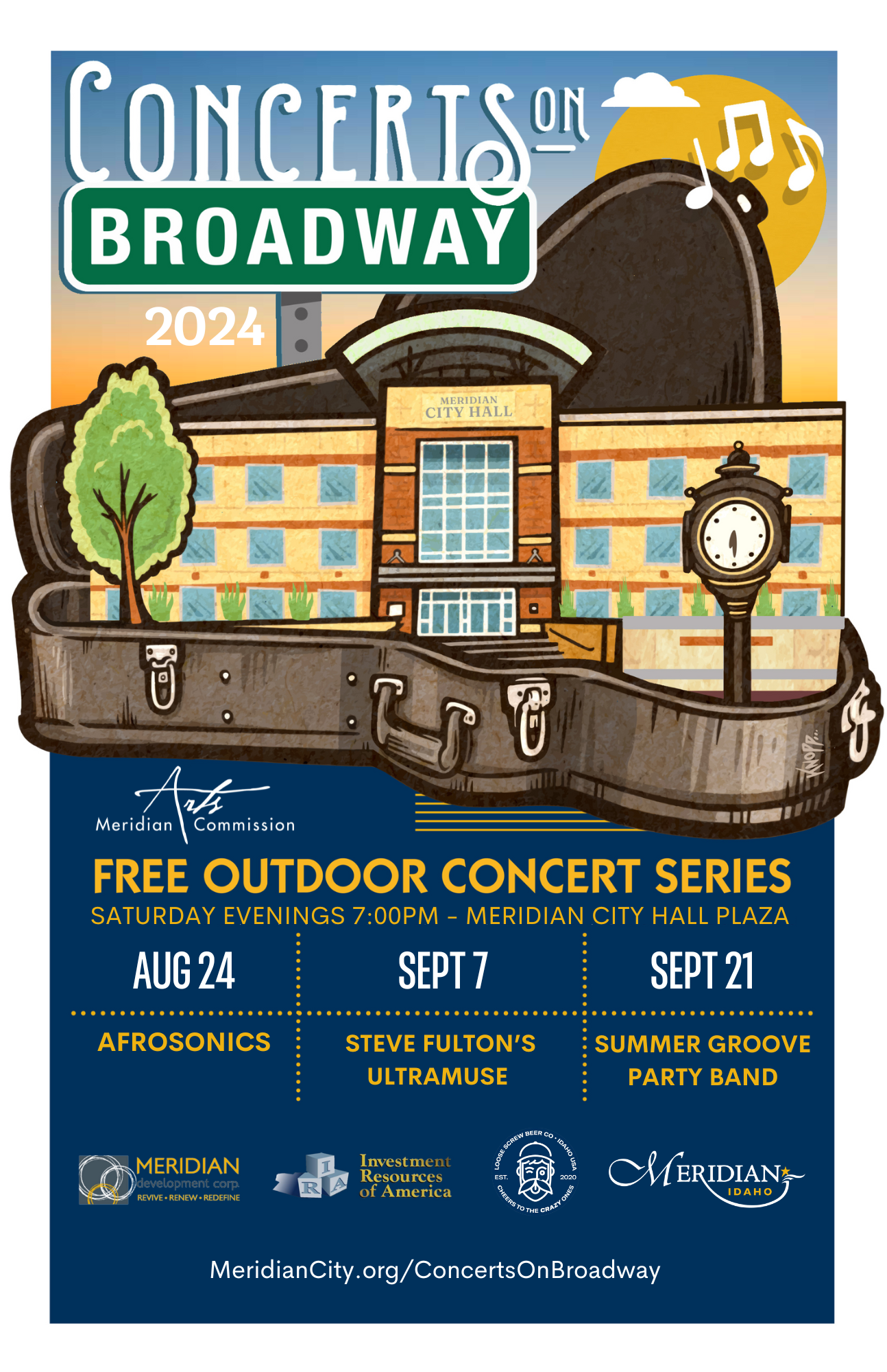 Concerts on Broadway poster with a picture of City Hall